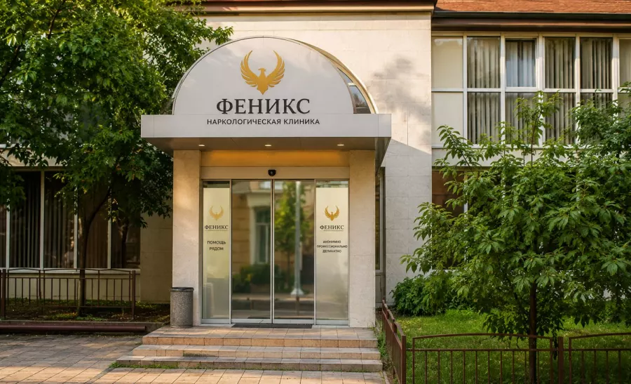 Вход в наркологическую клинику «Феникс» в Киселёвске